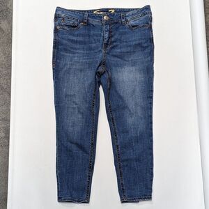 Seven Size 18 Medium Wash Starlette Cropped Denim Blue Jeans